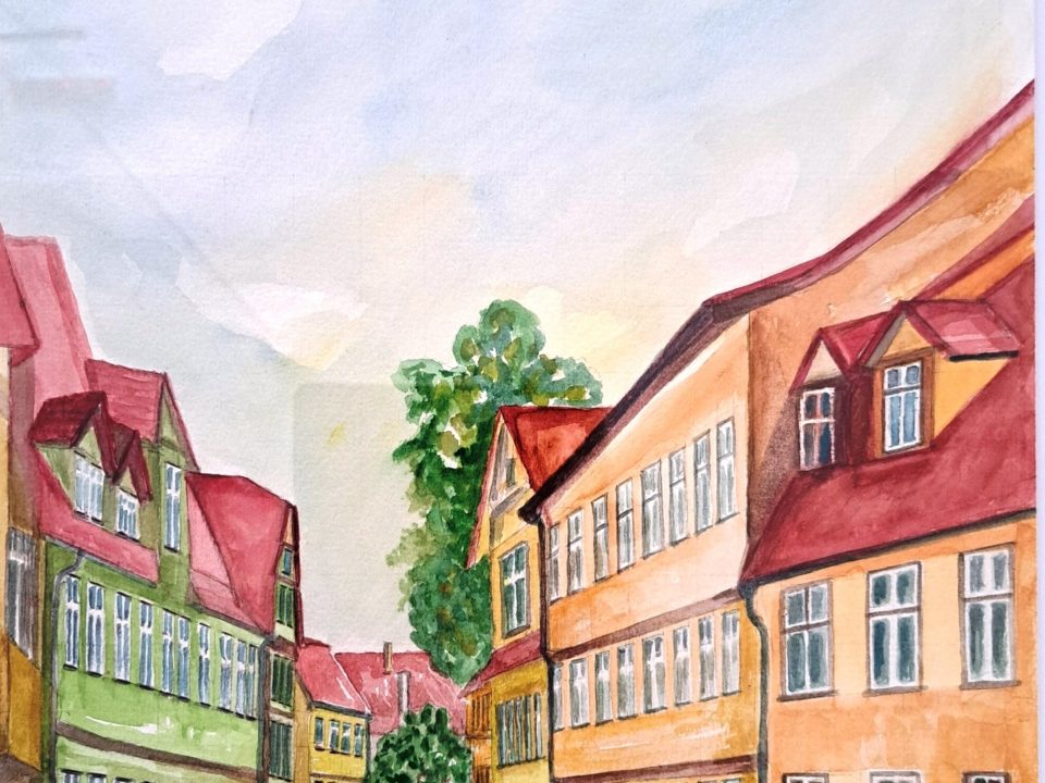 Haindorfsgasse-Ansicht aus Richtung Auergasse vor der Bombardierung