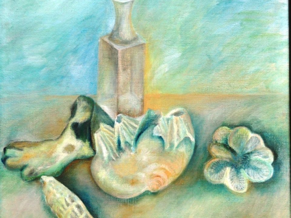 Stillleben mit kleiner Flasche